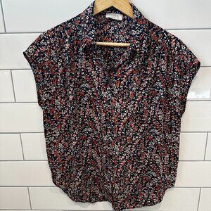 Ann Taylor Loft Petite Floral Button Down